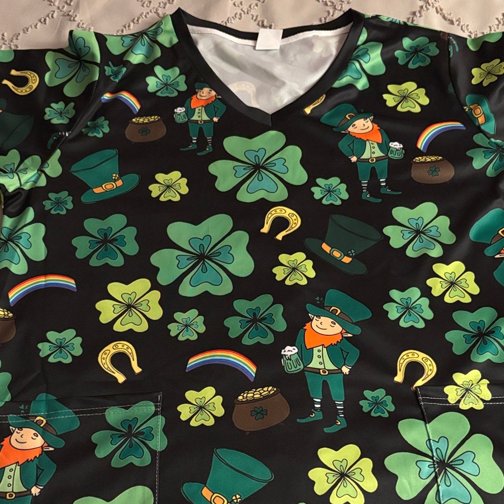 St. Patrick's Day Themed Scrub Top